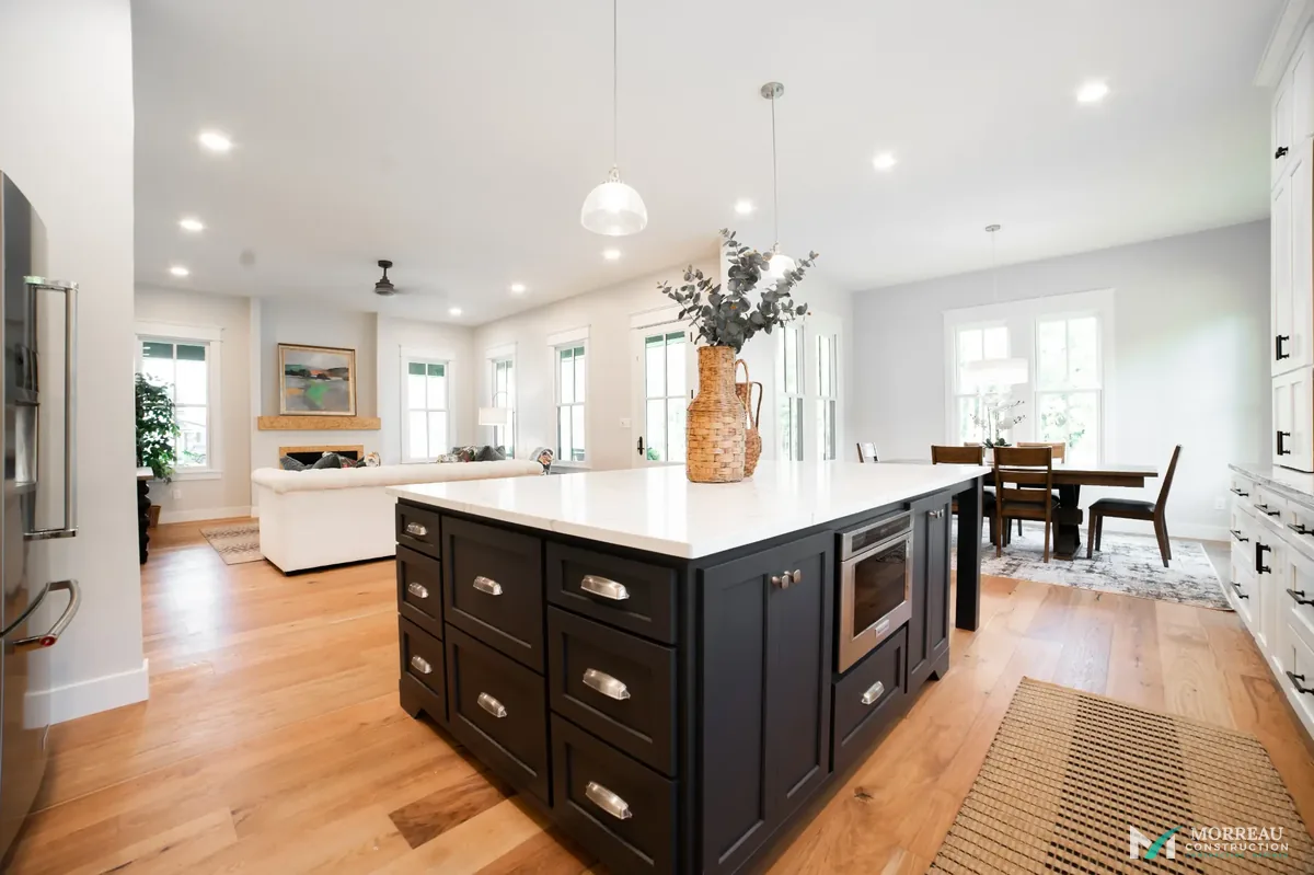 Farmhouse kitchen with white and walnut finishes